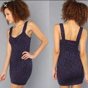 Free People Floral Bodycon Dress Small Purple